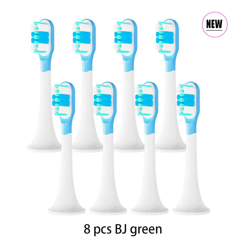 Cabezales de repuesto para cepillo de dientes eléctrico Xiaomi Mijia T300 T500, boquillas con cubierta antipolvo y embalaje al vacío recambios cepillos dientes oral: Verde militar