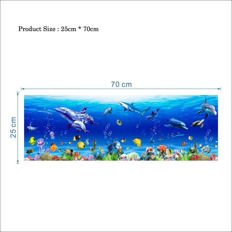 Ocean world waistline wallstickers kjøkken bunnstoff stue soverom baseboard hjemmedekorasjon veggmaleri dekaler tapet