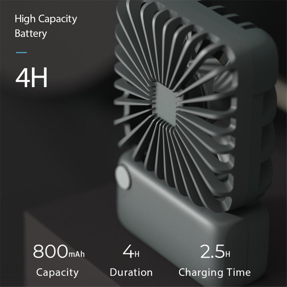 Eastvita usb-oplaadventilator, vierkante kleine ventilator, mini-mute, schattige, draagbare, hangende elektrische nekventilator