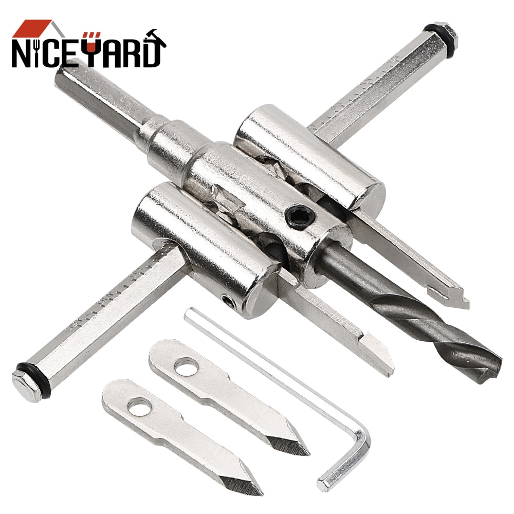 NICEYARD 40-120mm Adjustable Wood Circle Hole Saw Drill Bit Cordless Circle Cutter