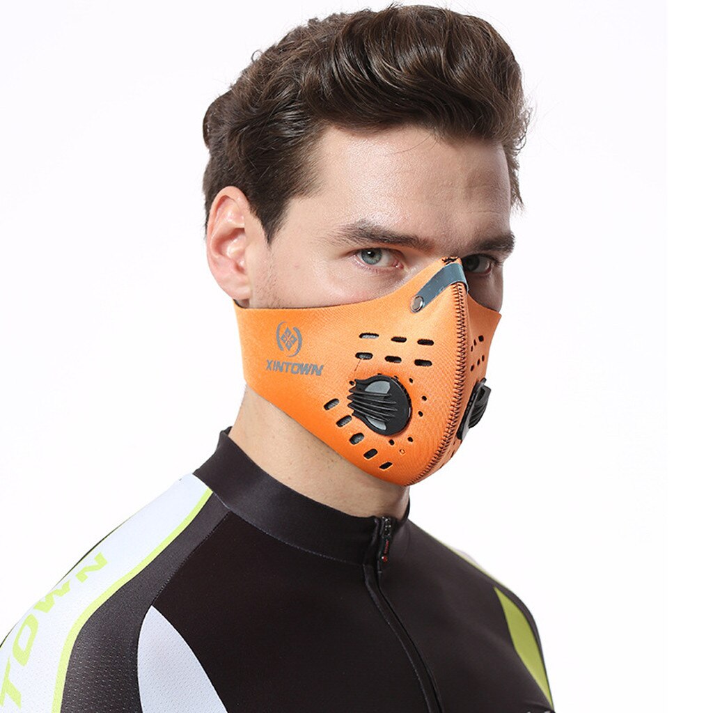 Outdoor Sport Volwassen Ski Fasemask Stofdicht Herbruikbare Wasbare Stof Mond-Moffel Bandana Universele Mode Masque Bandana: Oranje