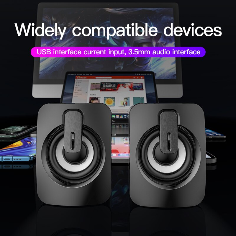 Computer Speakers Stereo Home Cinema Sound Box Subwoofer Loudspeaker for PC Laptop Notebook Soundbar Not Bluetooth Speaker