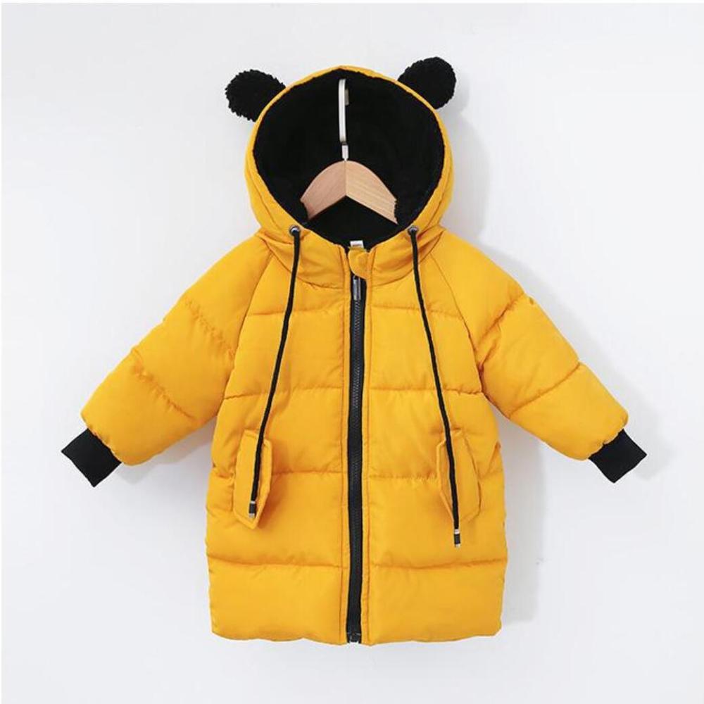Baby Jongens Jas Winter Kinderen Bovenkleding Kids Jassen Voor Jongen Meisjes Katoenen Jas Warm Hooded Peuter Parka: yellow / 5T