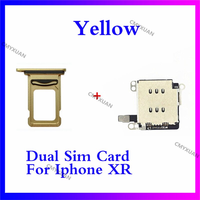Lector de tarjeta SIM Dual para iPhone XR, cable flexible + bandeja de tarjeta SIM, adaptador de ranura, piezas de repuesto