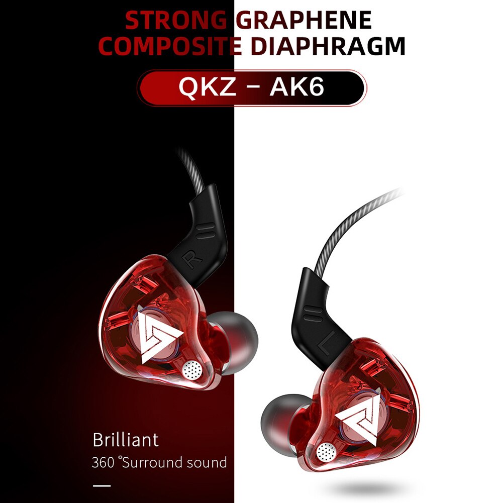 Qkz AK6 Universele 3.5Mm Plug Sport In-Ear Hifi Geluid Koptelefoon Voor Telefoons Tablet Universele In-Ear type Hifi Geluid Koptelefoon