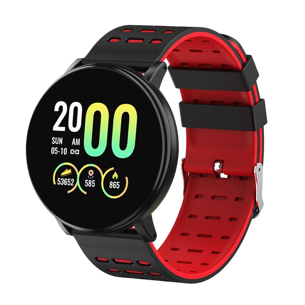 Smart Watch Heart Rate Monitor Wrist Watch Blood Pressure Monitor Long Standby Smart Watch: Red