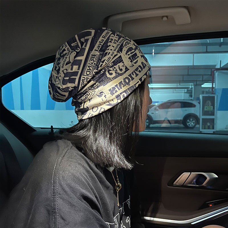 Unisex hue hue efterår behagelig bomuldshue mænd retro strik hue kvinder balaclava sport tørklæde bobble hat forårs strik