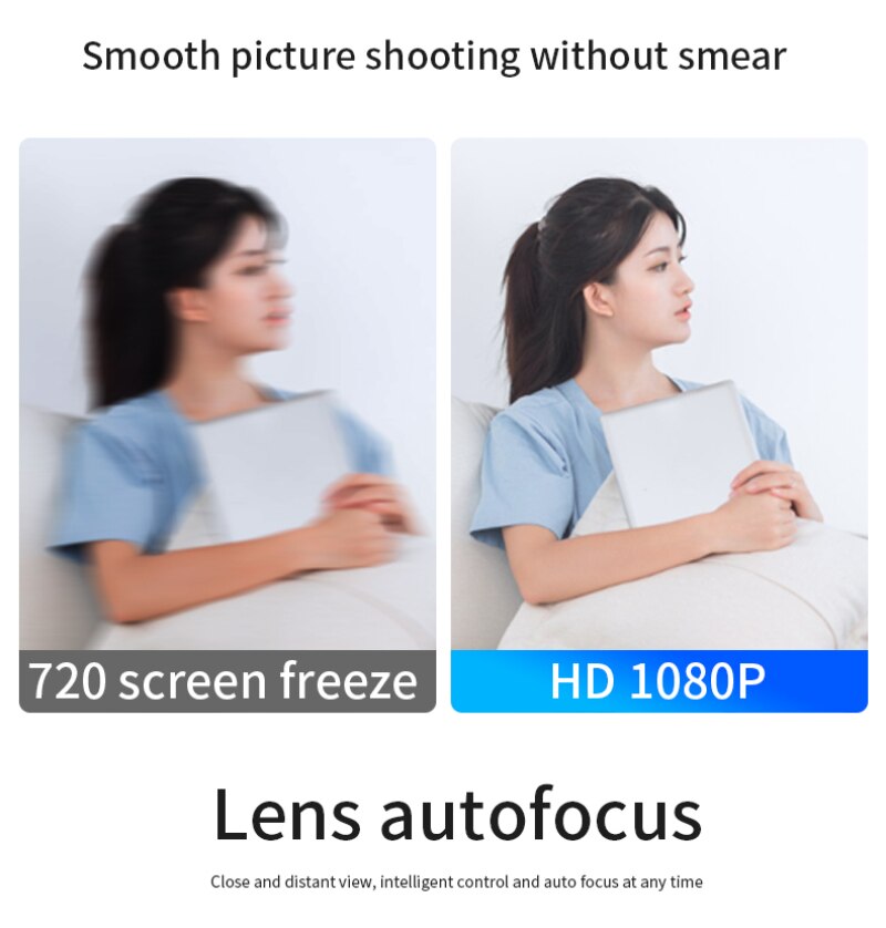 Webcam 1080P Autofocus cámara Web de 1080P USB disco libre con micrófono HD 4K W18 cámara para PC portátil en directo de la Conferencia