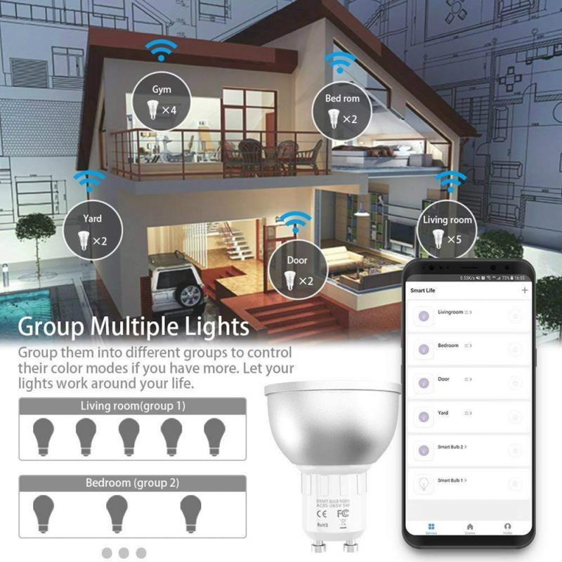 GU10 RGB+CW LED Bulb 5W IR Remote Control AC 85-265V Spotlight Atmosphere Lighting Changeable Decorative Smart Light