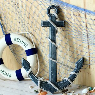 Wood anchor decor restaurant bar decoration wood w... – Grandado