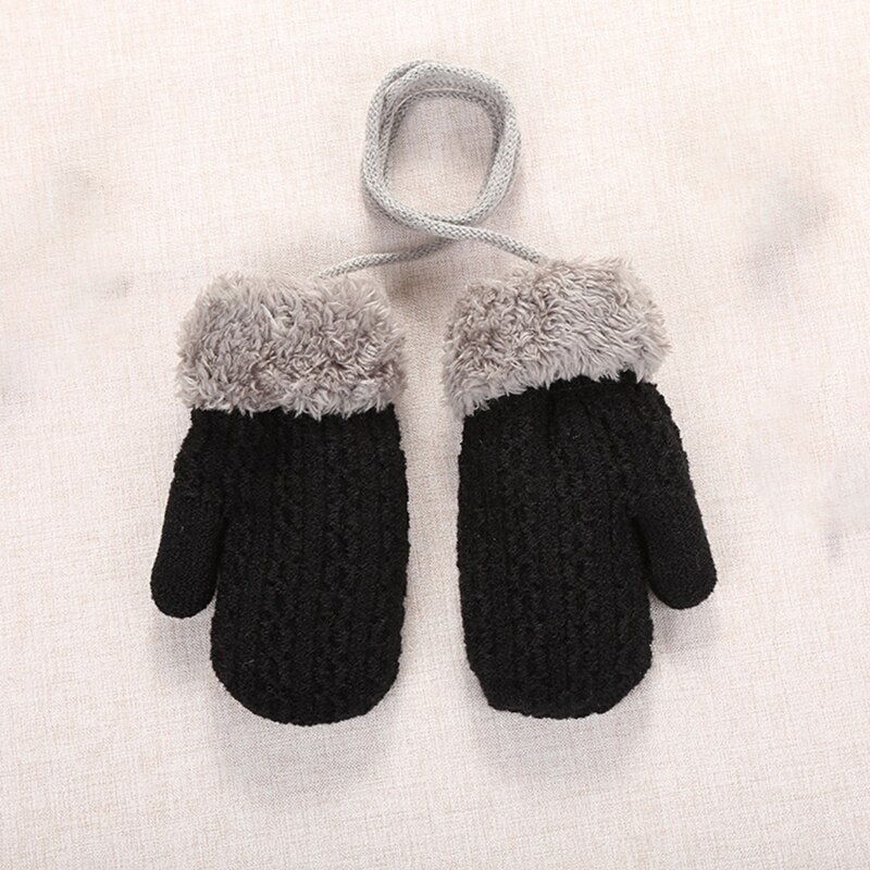 Mitones de lana para niños, manoplas de punto para niños de 1 a 4 años, guantes cálidos para bebés