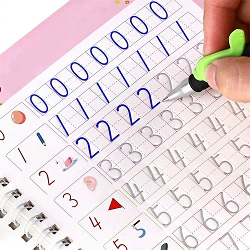 Angielski cyfrowy zeszyt okrągły czcionka zeszyt ćwiczeń dorosły twardy długopis kaligrafia praktyka dorosły słowo naklejki włoski kursywa słowa