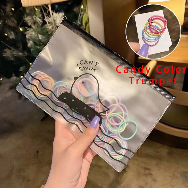 [100 PCS] Basic High Elastic Hair Rope Headdress Rubber Band Hair Rope Female Hair Simple Rubber Band: Hair ring 110-8