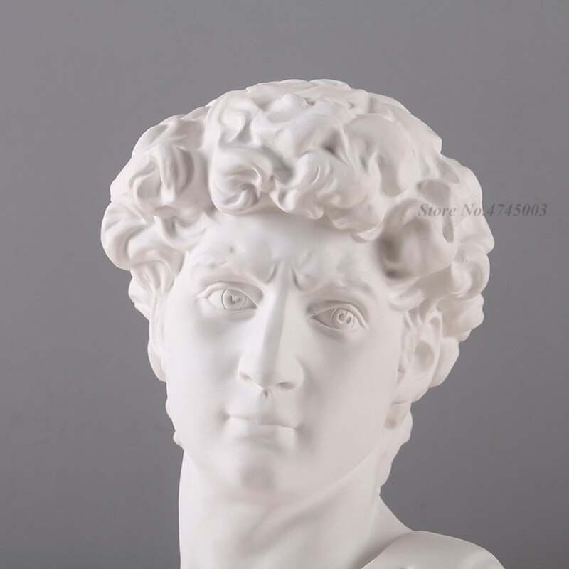 Greek Mythology David Head Bust Statue Mini Europe Michelangelo Home Decoration Resin Art Craft Sculpture Sketch Practice