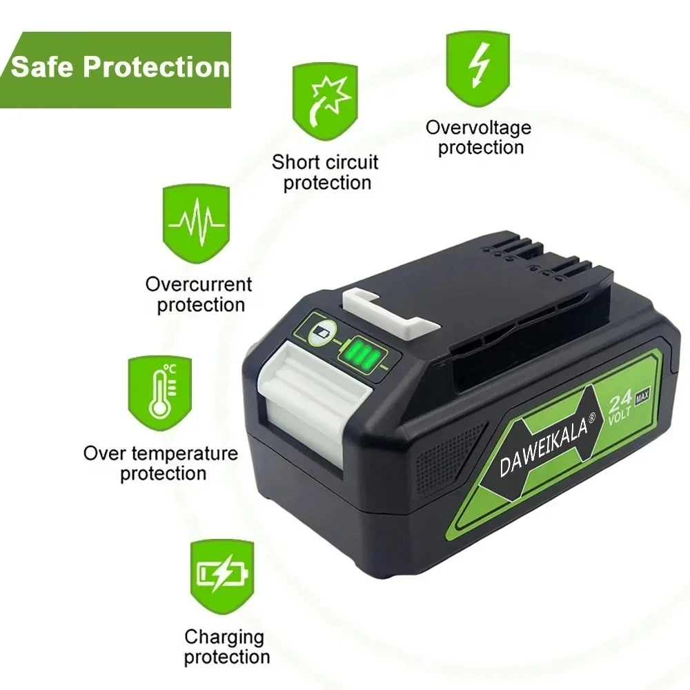 För greenworks 24v 6.0ah litiumbatteri greenworks batteri för greenworks 24v 48v verktyg  mo24 b 410 mo48 l 4211 ht24 b 210 21342