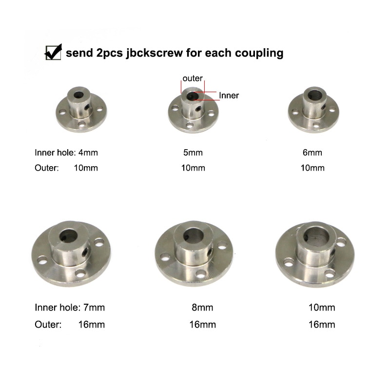 High stainless steel flange coupling High-precision flange Outer diameter 16mm-10mm inner hole 4mm-10mm