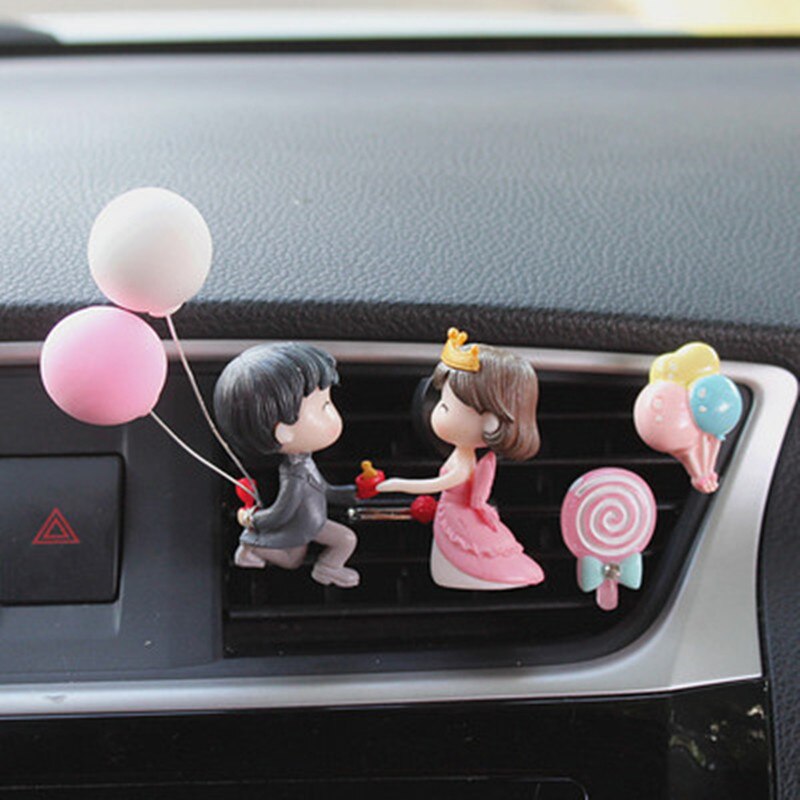 Creatieve Schattige Paar Ballon Auto Airconditioning Parfum Clip Aroma Auto Air Outlet Frisser Tyure Decoratie: WHITE
