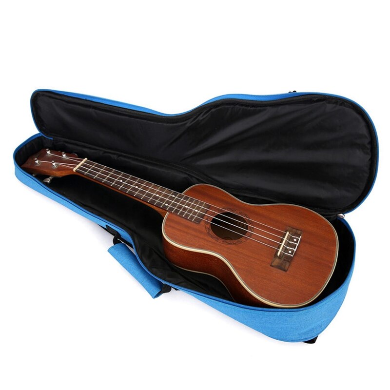 2x 23 Inch Cotton Ukulele Bag Soft Case Gig Waterproof Oxford Cloth Ukelele Four String Guitar Backpack Blue & Red