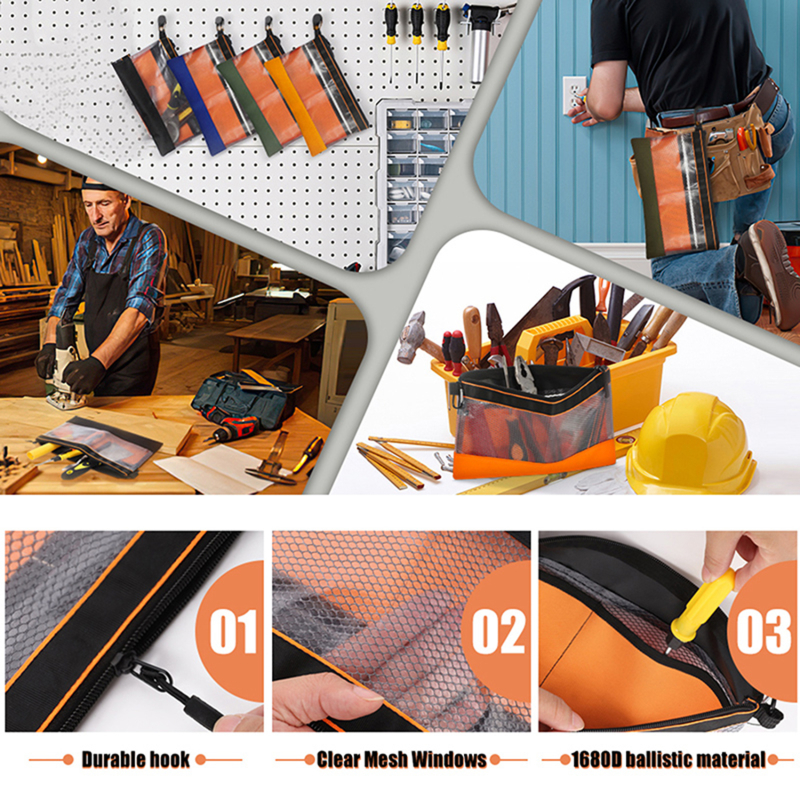 Bolsa de armazenamento à prova d'água, bolsa de ferramentas transparente de pvc, kit de hardware antiestático, bolsa de peças portátil, multifuncional, prática, bolsa de trabalho