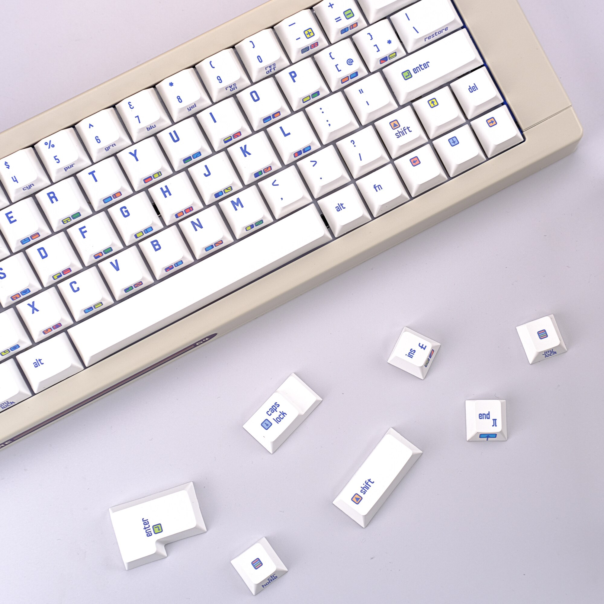 Retro Keyboard Keycaps Dye Sub for Cherry Mx Switch Mechanical Keyboard Cherry Profile Key Caps PBT Personality Side Engraving