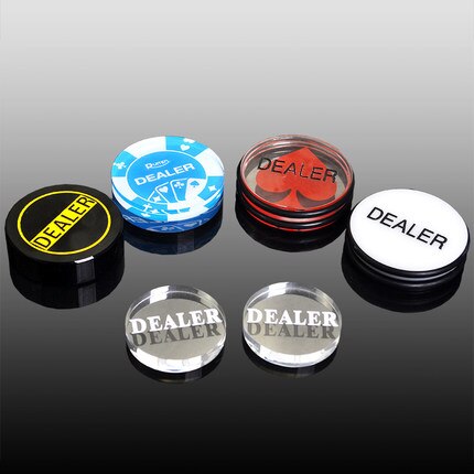 Botón acrílico para distribuidor de póker, botón Texas Hold&#39;em de 3 pulgadas, protector de cartas de póker, 2 lados, , 1 ud.