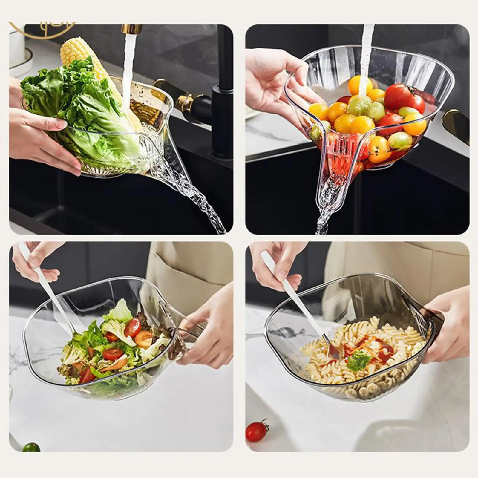 Multifunctionele wasafvoermanden Huishoudelijke groentebak Keuken Wassen Fruitschaal Reinigingskom Keukenaccessoires