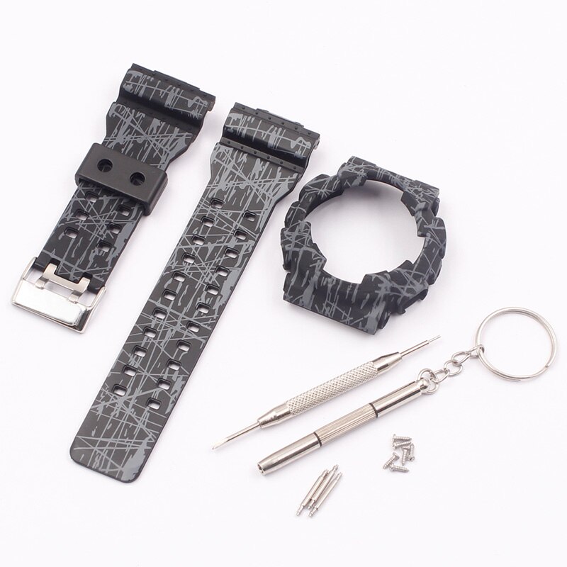 Watch accessories for Casio GSHOCK GLS GD GA110 GA100 GD120 camouflage silicone strap case