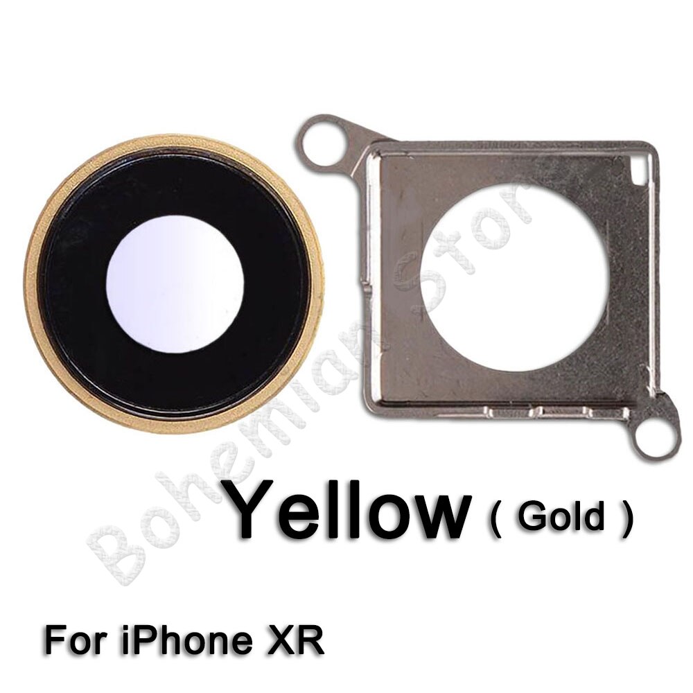 For iPhone X Xs Max XR Sapphire Crystal Back Rear Camera Glass Lens Ring Cover Original Spare Parts: XR Gold