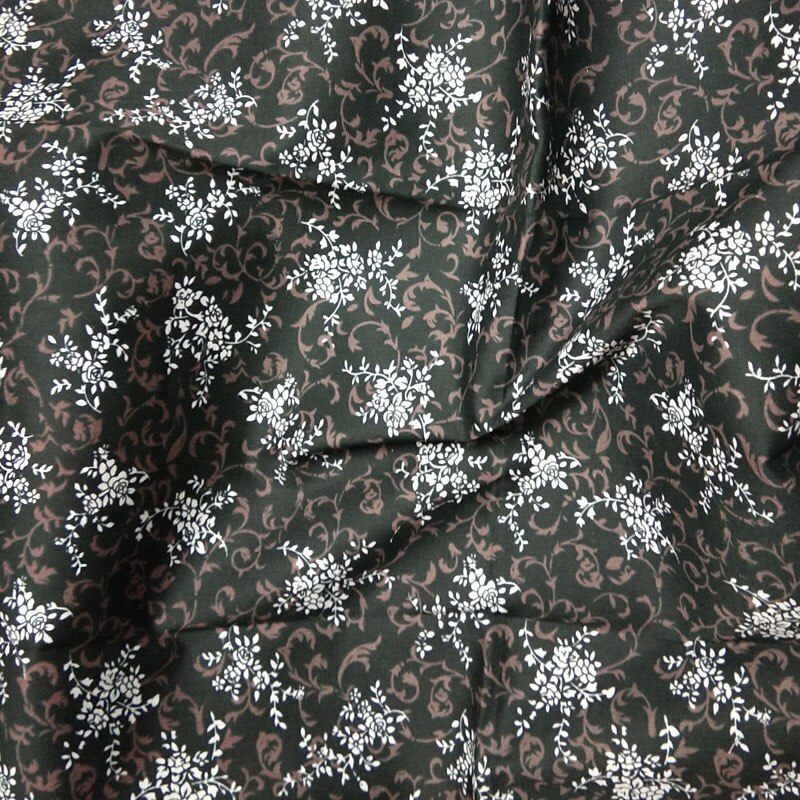 Tela de popelina de algodón con estampado de flores, tela de popelina negra y real de 50x145cm para costura artesanal, vestido de tela para bebé, retazos