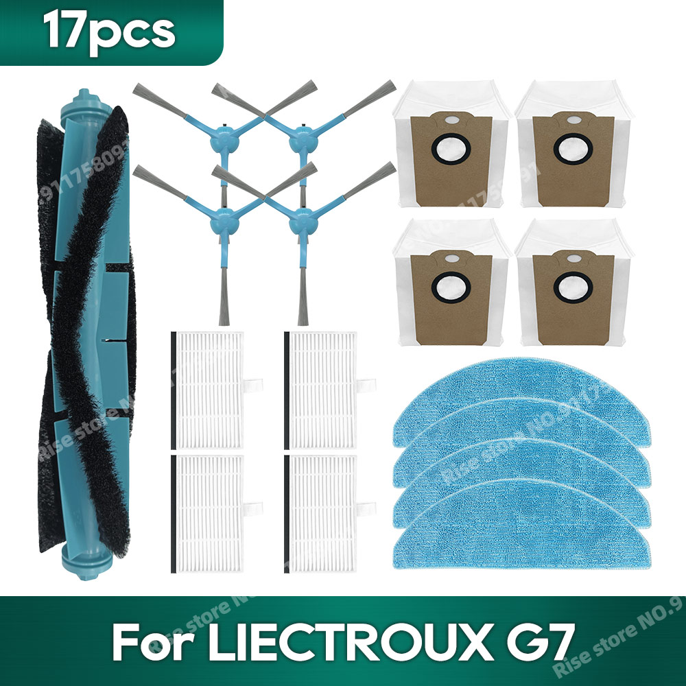 Accesorios compatibles con LIECTROUX G7, filtro Hepa, bolsa de polvo, piezas de repuesto, paño para mopa: Multicolor