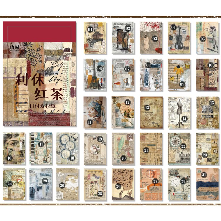 Vanyi 12 designs samling år bokstav fyrkantig diy hangtag scrapbooking/korttillverkning/journalföringsprojekt med hålkort: 5