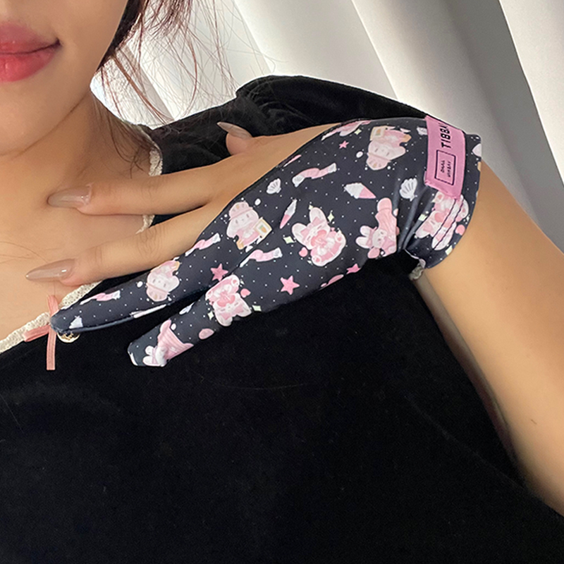 Leuke handschoen met twee vingers voor iPad/grafische tekentablet HUION / WACOM/XP-PEN, zweetbestendige handschoen voor het schetsen van schilderkunststudenten
