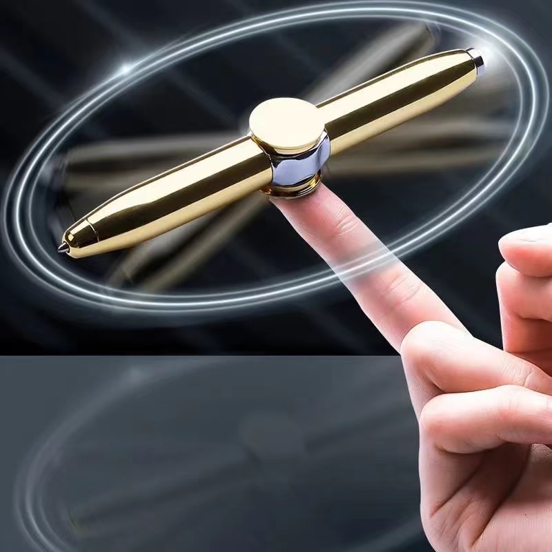 LED Fingerspitze Spinnen Kuli Zappeln Angst Dekompression Kreisel Metall Kugelschreiber Gyroskop Stift Schreiben Stifte schule Für freundlicher Erwachsene