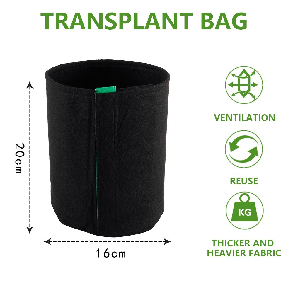 Diy plantenzak aardappel kweekbak plantcontainer zak groente bloemen tuinieren jardineria tuinpot planten kweekzak: Zwart