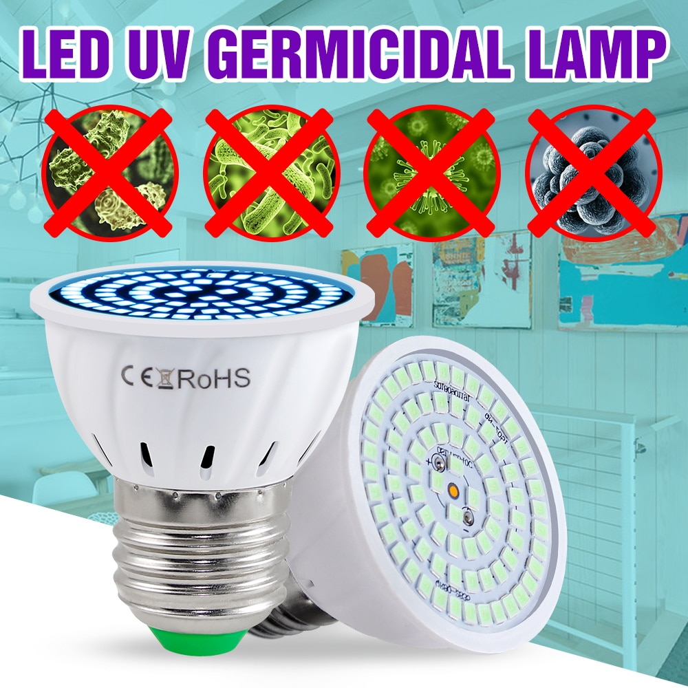 WENNI E14 UVC LED Lamp E27 Bactericidal Lamp GU10 UV Sterilizer LED Bulb MR16 Ultraviolet LED Disinfection Light Bulb Amuchina