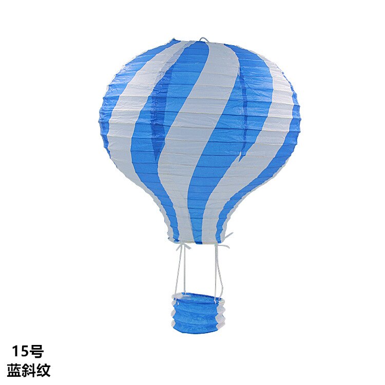 12 '' 30cm vita regnbåge luftballongpapper lykta barn bröllop dekoration barns sovrum hängande födelsedagsfest dekoration: Blå twill
