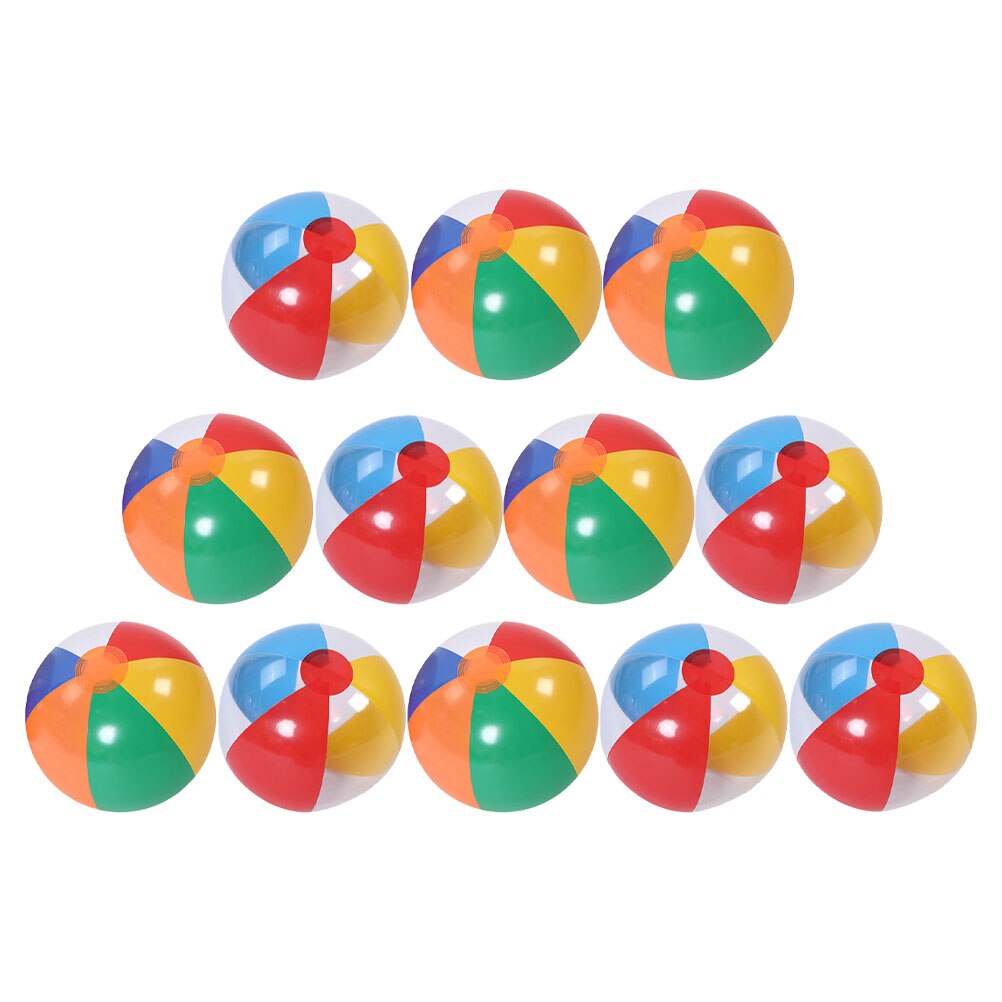12pcs Inflatable Beach Ball - Summer Pool Water Toy - Interactive Fun - Random Colors