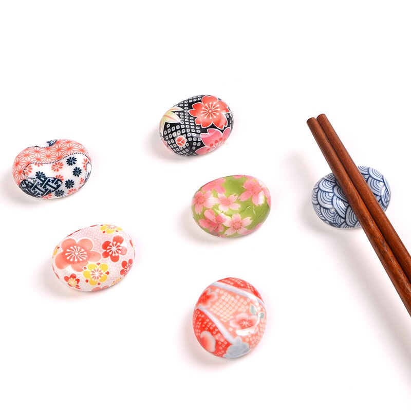 1Pc Leuke Japanse Keramische Decoratieve Eetstokjes Houder Rack Lepel Vork Rest Keuken Gereedschap Servies 6 Stijlen
