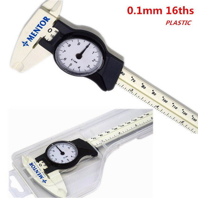 150mm 0.02mm/0.001&quot; stainless steel dial vernier caliper dial gauge plastic dial gauge thickness measuring tools: plastic 0.1mm