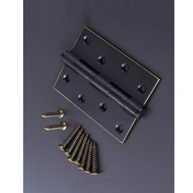 Luxury Door Hing Thicken 4 5 inch Wooden Retro Monolithic Modern American Mute Black Retro Brass Wooden Door