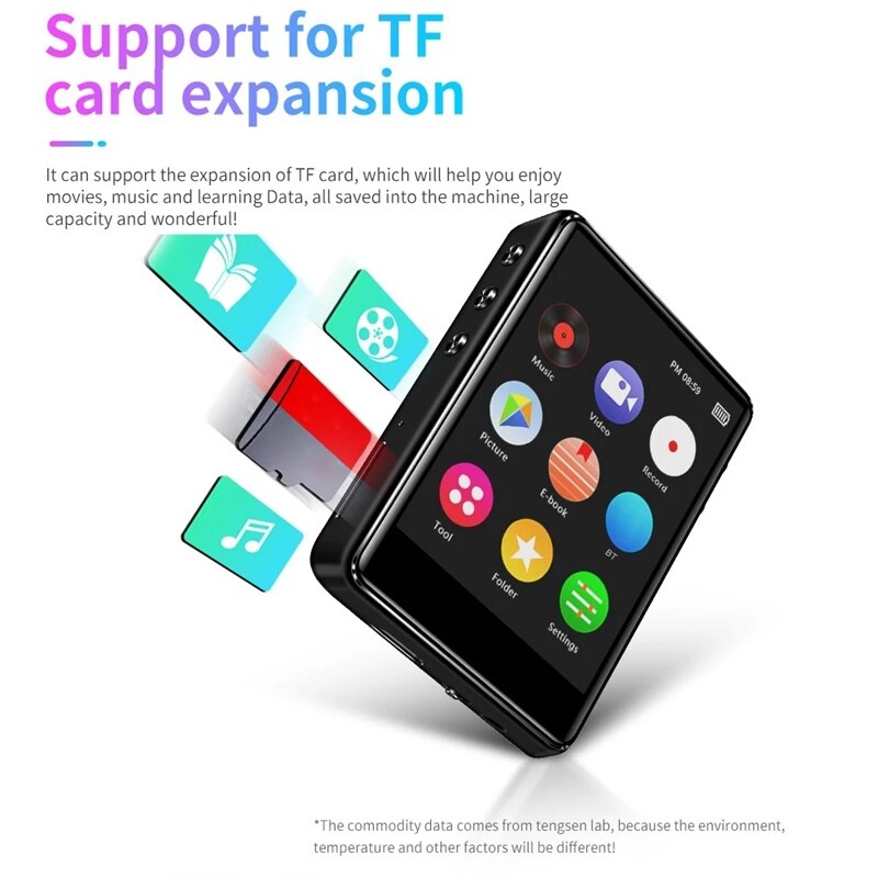 X62 16GB MP3 Player Metal HiFi Music Player APE FLAC WAV Loseless o Player BT Function Touch Sn with TF Card Slot 2.4 In