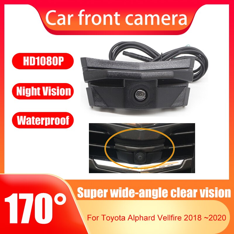 Ccd Auto Vooraanzicht Camera Waterdicht Nachtzicht 170 Graden Groothoek Voor Toyota Alphard Vellfire ~