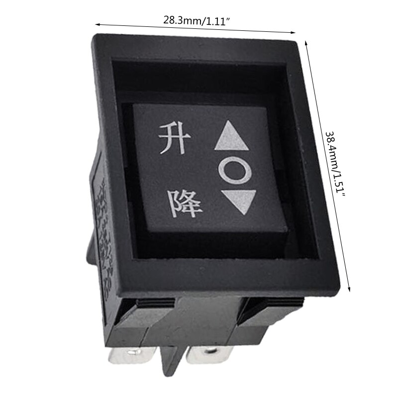 6 Pin 3 Position Boat Rocker Switch On-Off-On KCD4 Snap-in Rocker Switches for Electric Heating Table Home Appliances