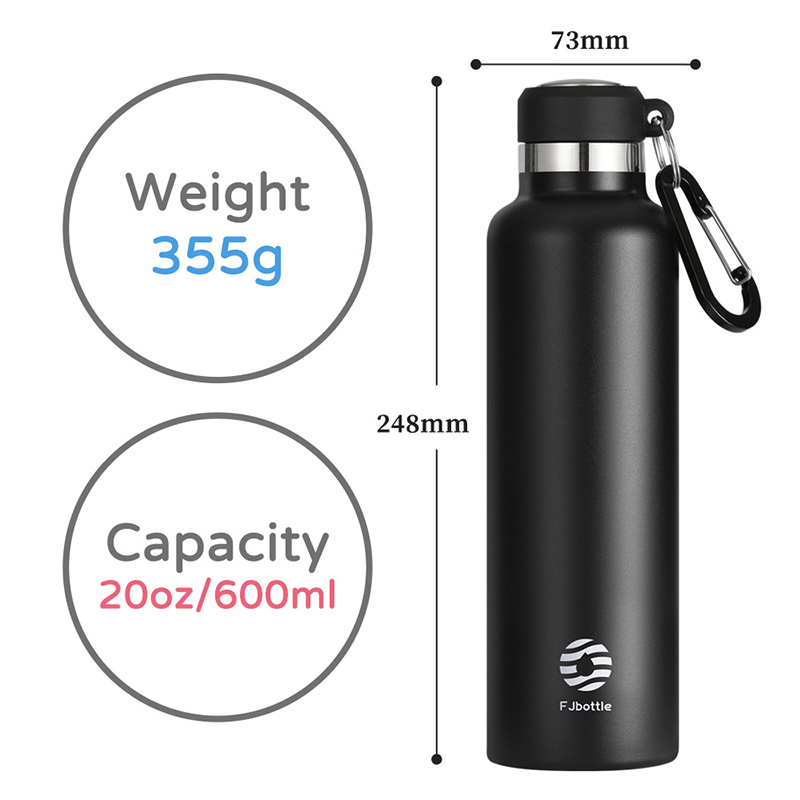 FEIJIAN Termo Botella de agua portátil Taza térmica de acero inoxidable Frasco a prueba de fugas Mini 500 ML/600 ML