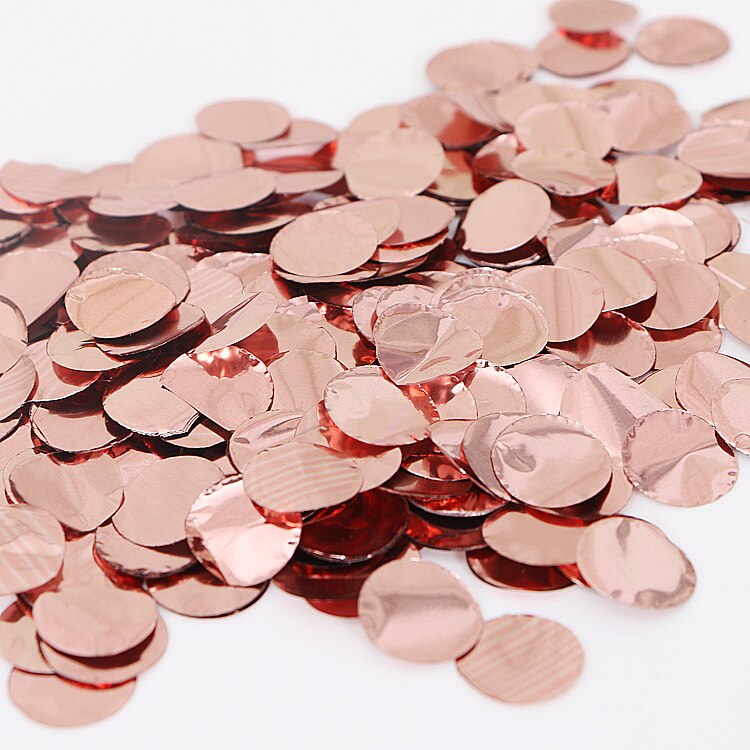 10g/ påsar 1.5cm metallic roséguld runda konfetti födelsedag ballong baby shower dekoration papper konfetti bröllopsfest leveranser: Rosa guld