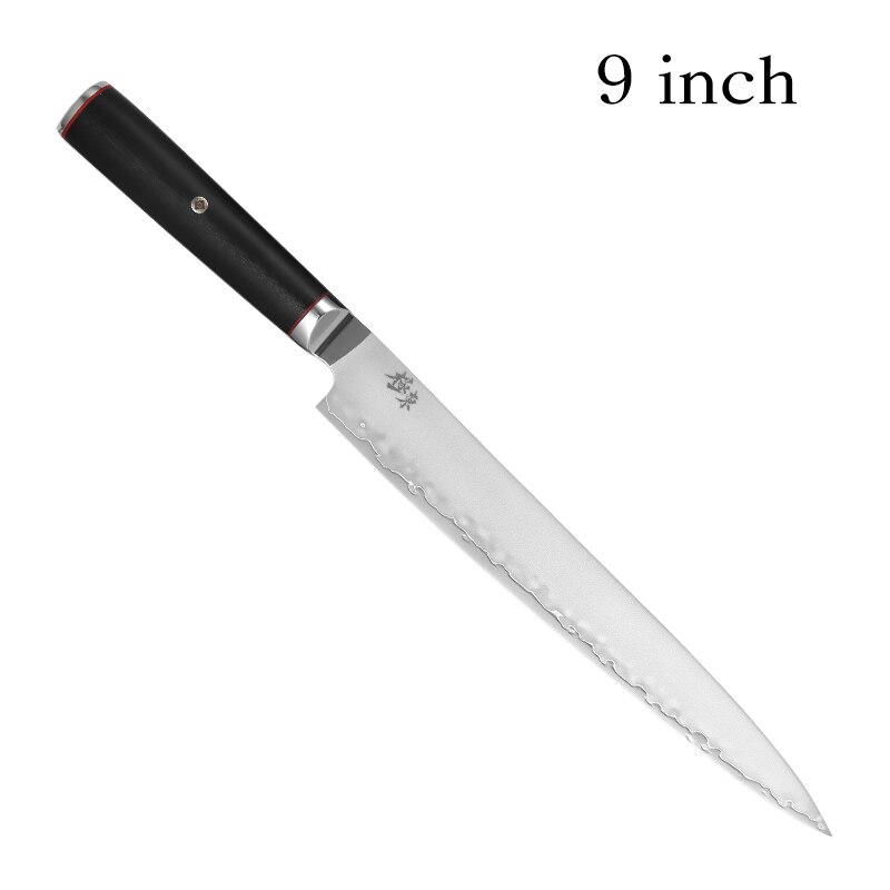 Japan aus -10 komposit stål smedning kløveknive filetknive udskæring knive lakseknive sort valnød skede giveaway: Default Title