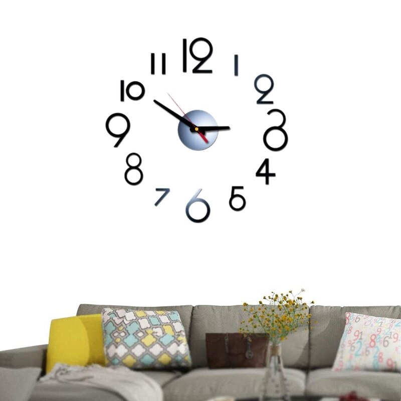 Wall Clock Acrylic 3D DIY Big Decorative Kitchen Clocks Acrylic Mirror Stickers Wall Clock Home Home Decor