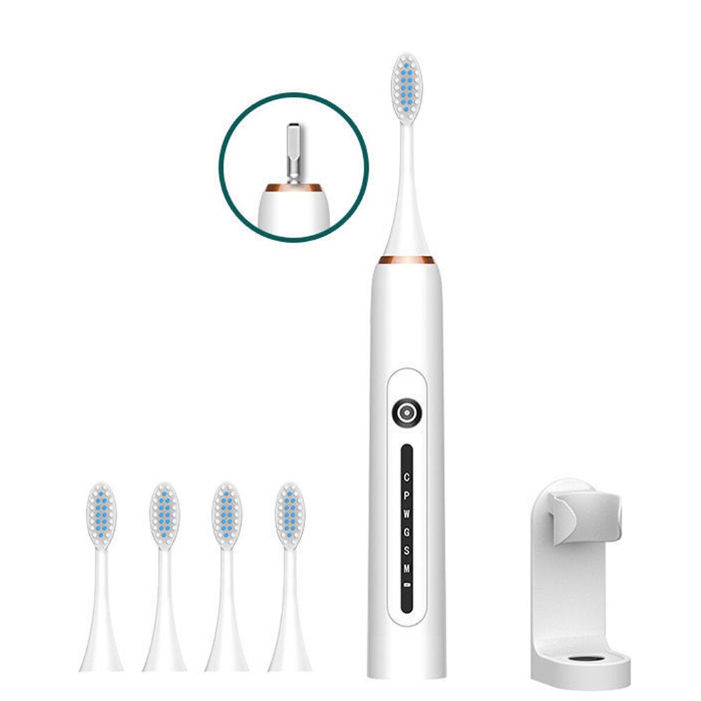 Electric Toothbrush Tooth Brush USB Rechargeable Adult Waterproof Ultrasonic Automatic 6 Mode With Travel Case: Package C