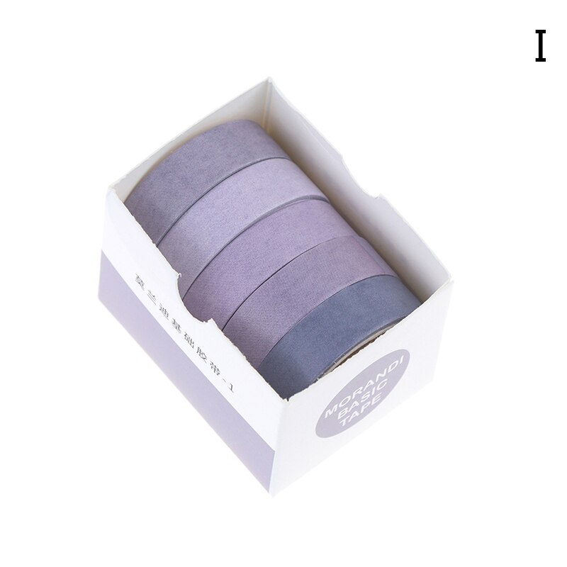 5Rolls/box Solid Color Tape Set Decorative Tape Cute Scrapbooking Adhesive Tape: I