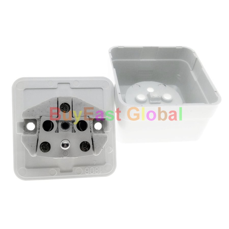 Schuko EU (Type E) Wall Surface Mount Power Socket AC 250V 16A CE Cert